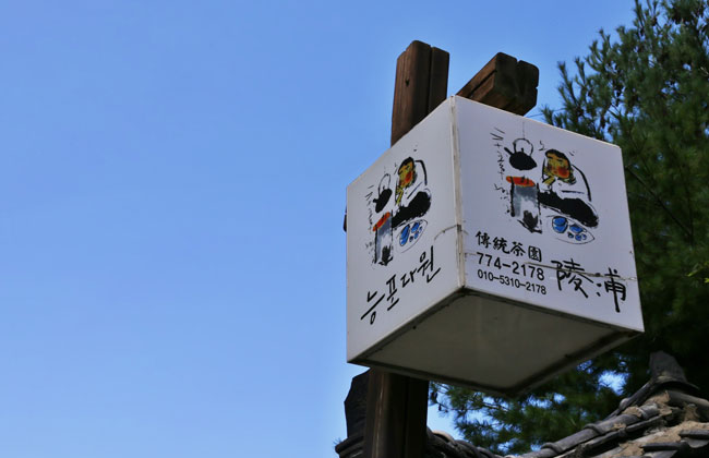 능포다원 간판이 매달린 사진