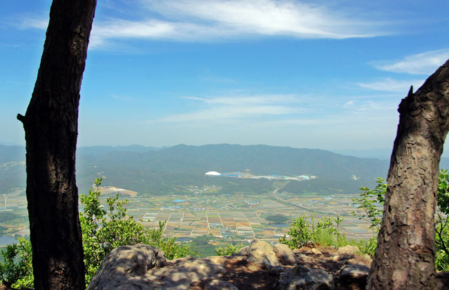 오봉산에서 내려다본 경주시