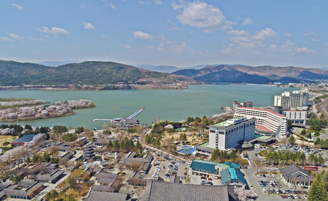 보문관광단지 항공사진