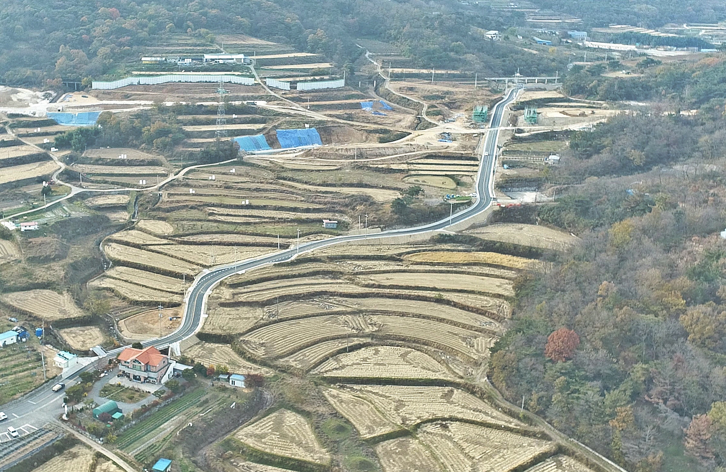 야척마을~현곡 상구리 잇는 충현로 드론사진