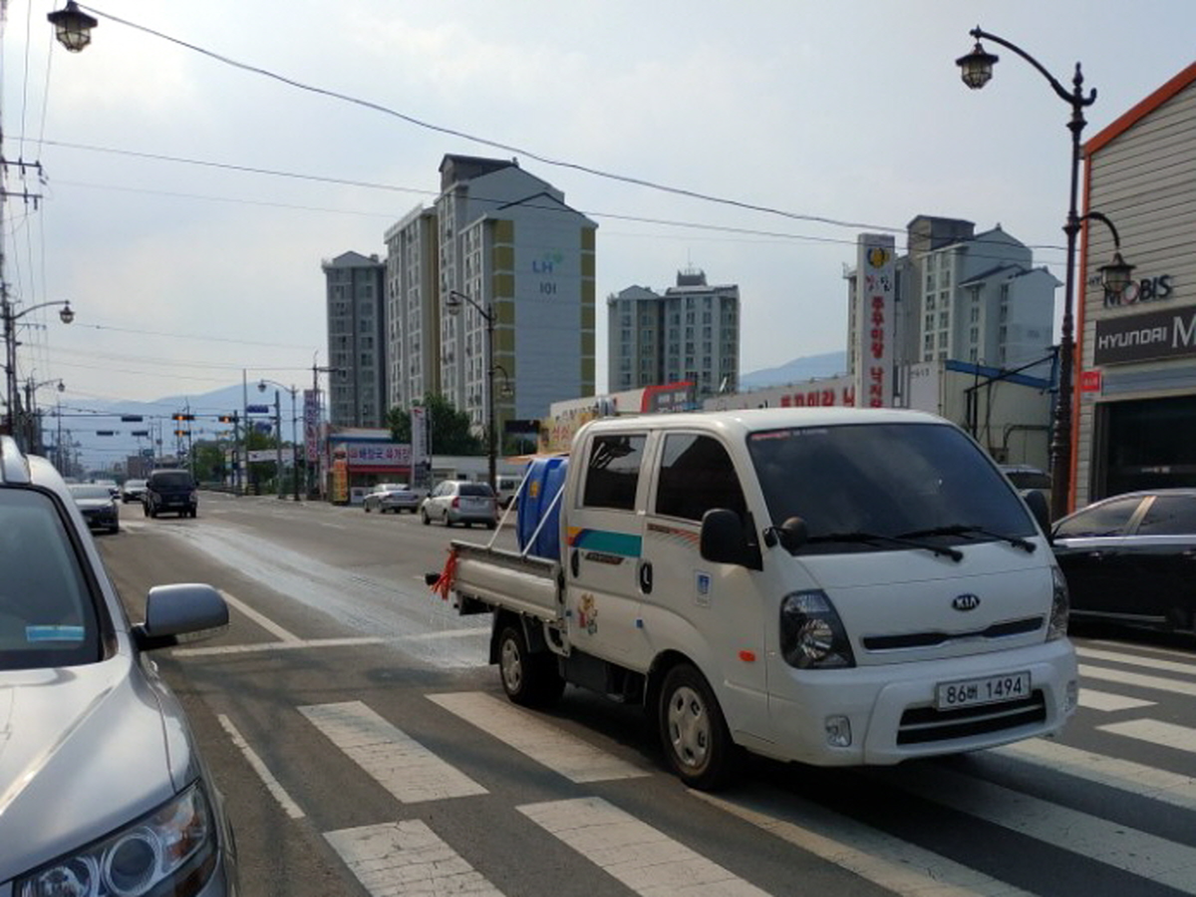 살수차 운행