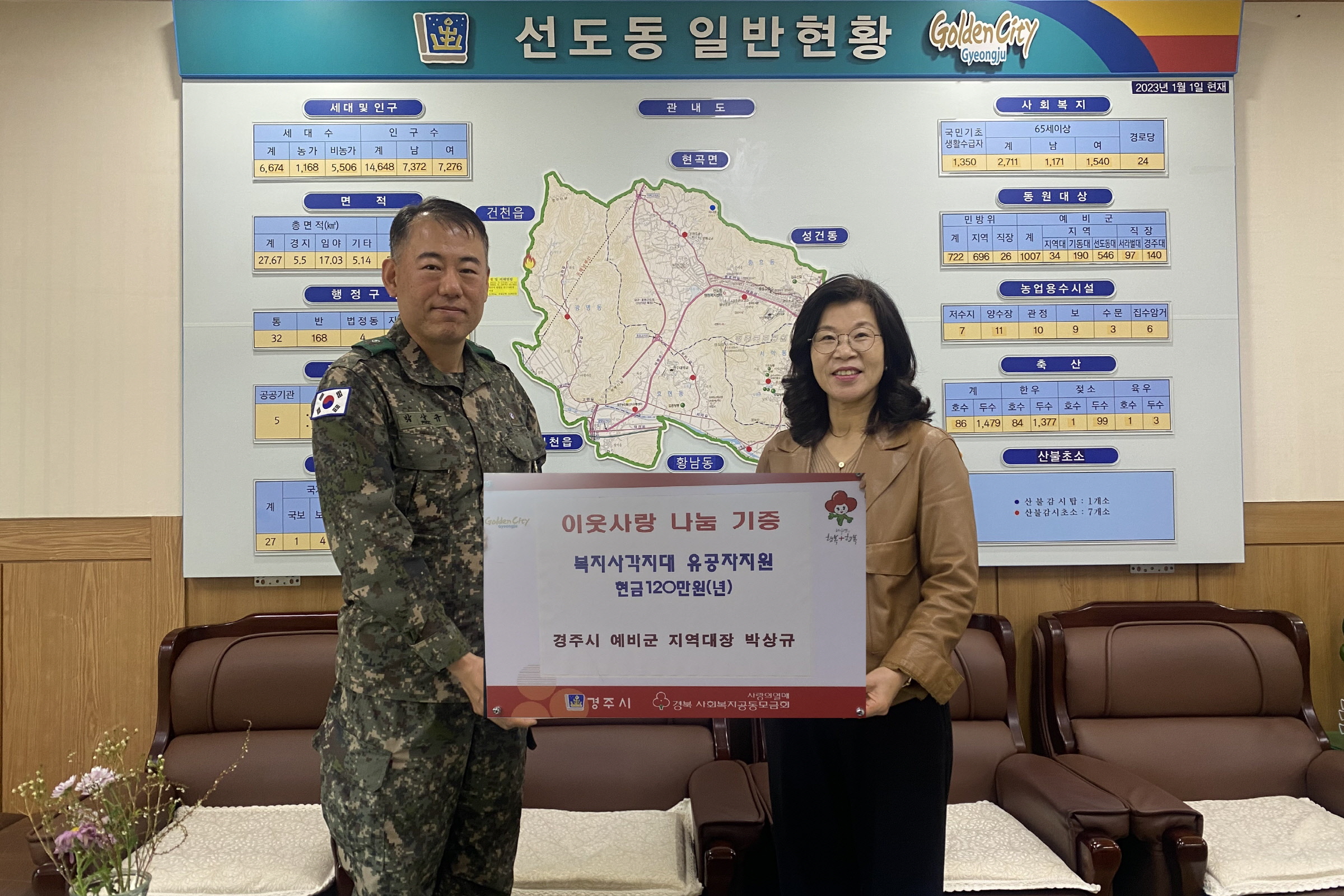 박상규 경주시 예비군 지역대장, 어려운 이웃 위해 120만 원 기탁