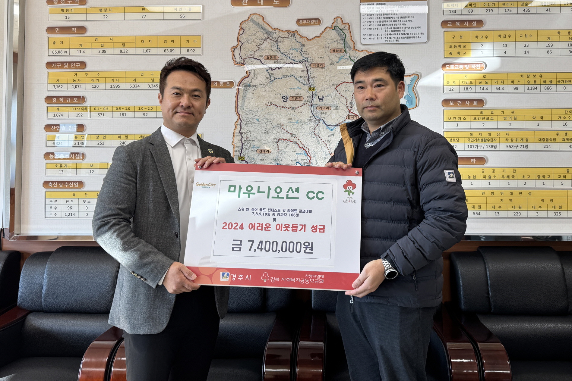황오동통장협의회가 성금을 기탁했다