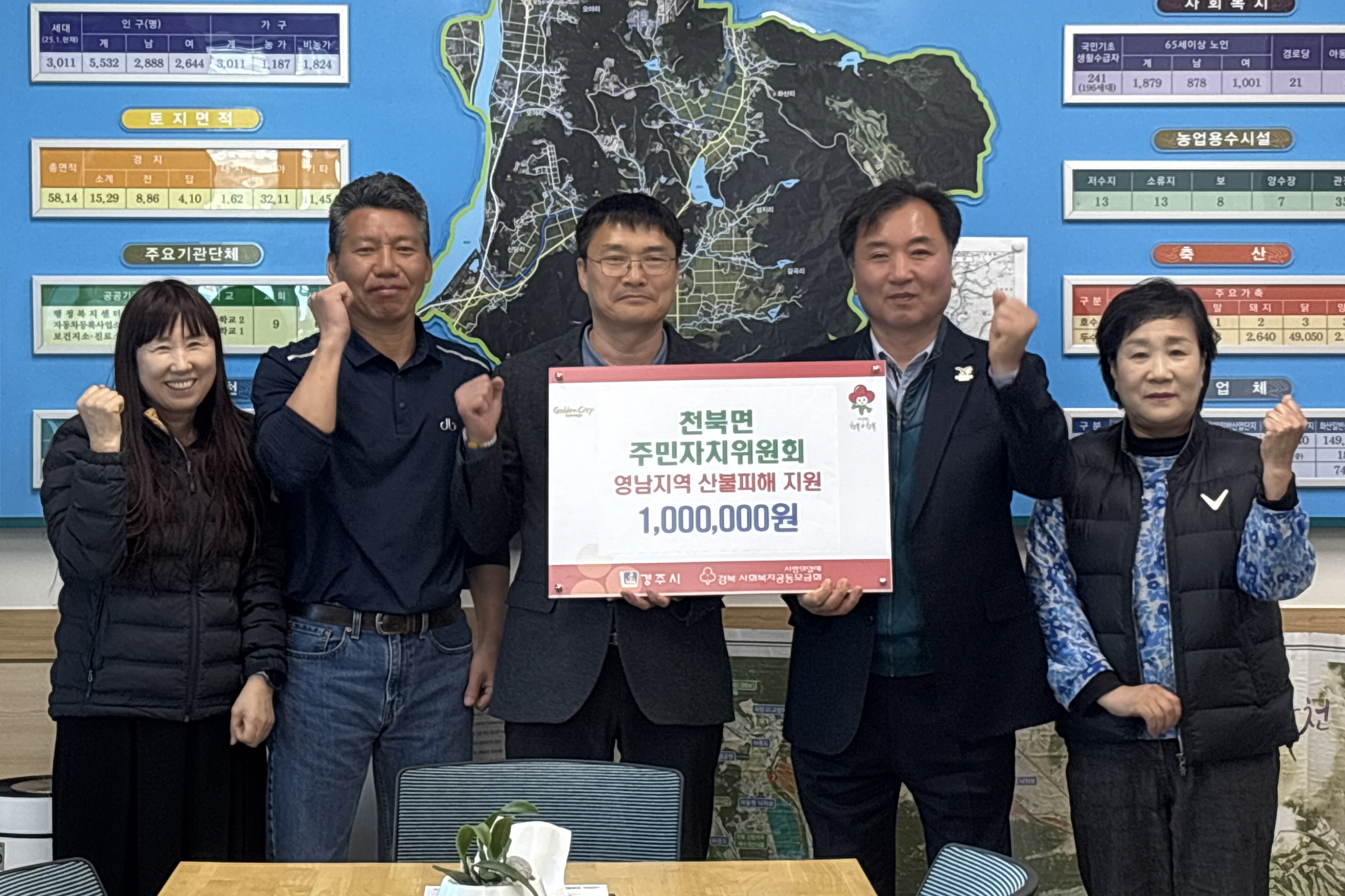경주 천북면, 영남지역 산불 피해 이재민 돕기 위해 688만원 성금 기탁