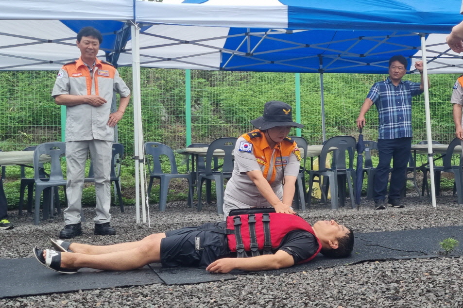 북경주의용소방대, 수난사고 인명구조 훈련 실시