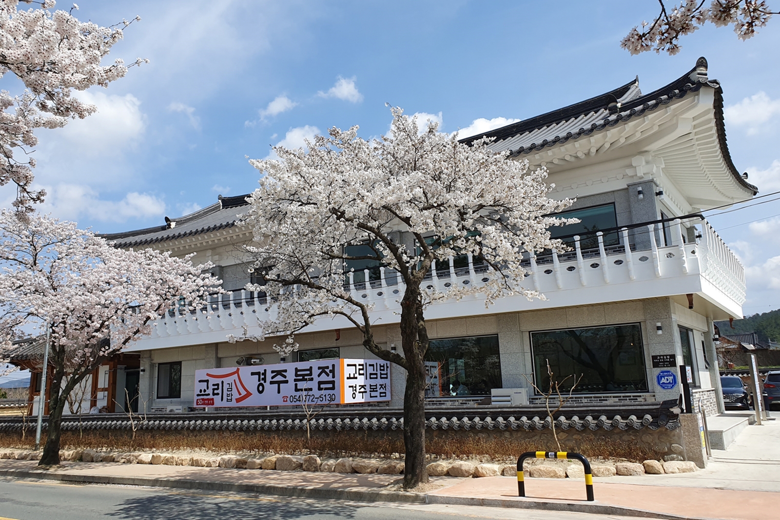 교리김밥 교동본점 외관전경(벚꽃나무)