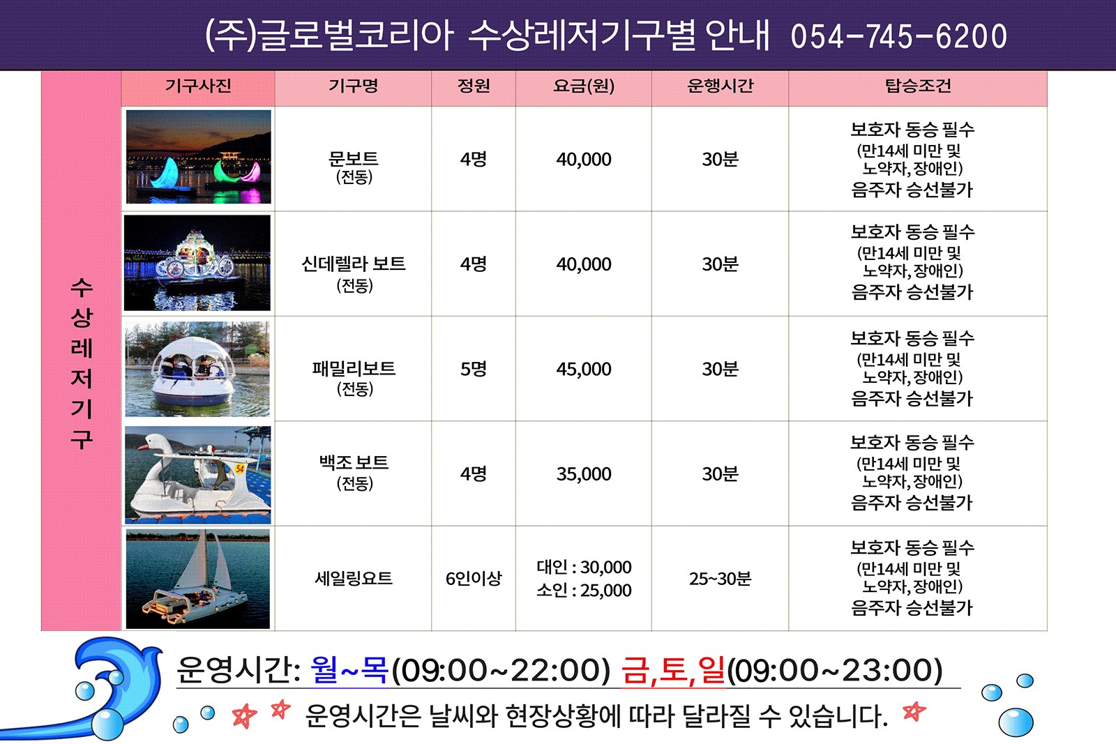 요금표표